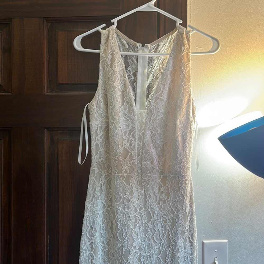 Windsor cream lace mermaid maxi dress formal wedding prom bridesmaid large